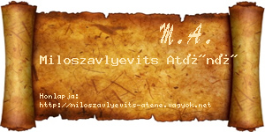 Miloszavlyevits Aténé névjegykártya
